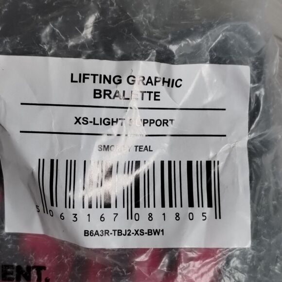 Gymshark Lifting Graphic Bralette Size XS Smokey Teal/Pink NWT in Packaging - Picture 9 of 9